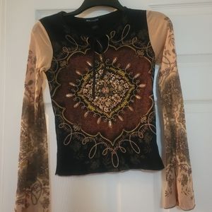 Crop top with bell sleeves